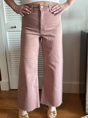 Zara Wide-Leg Jeans in Dusty Pink